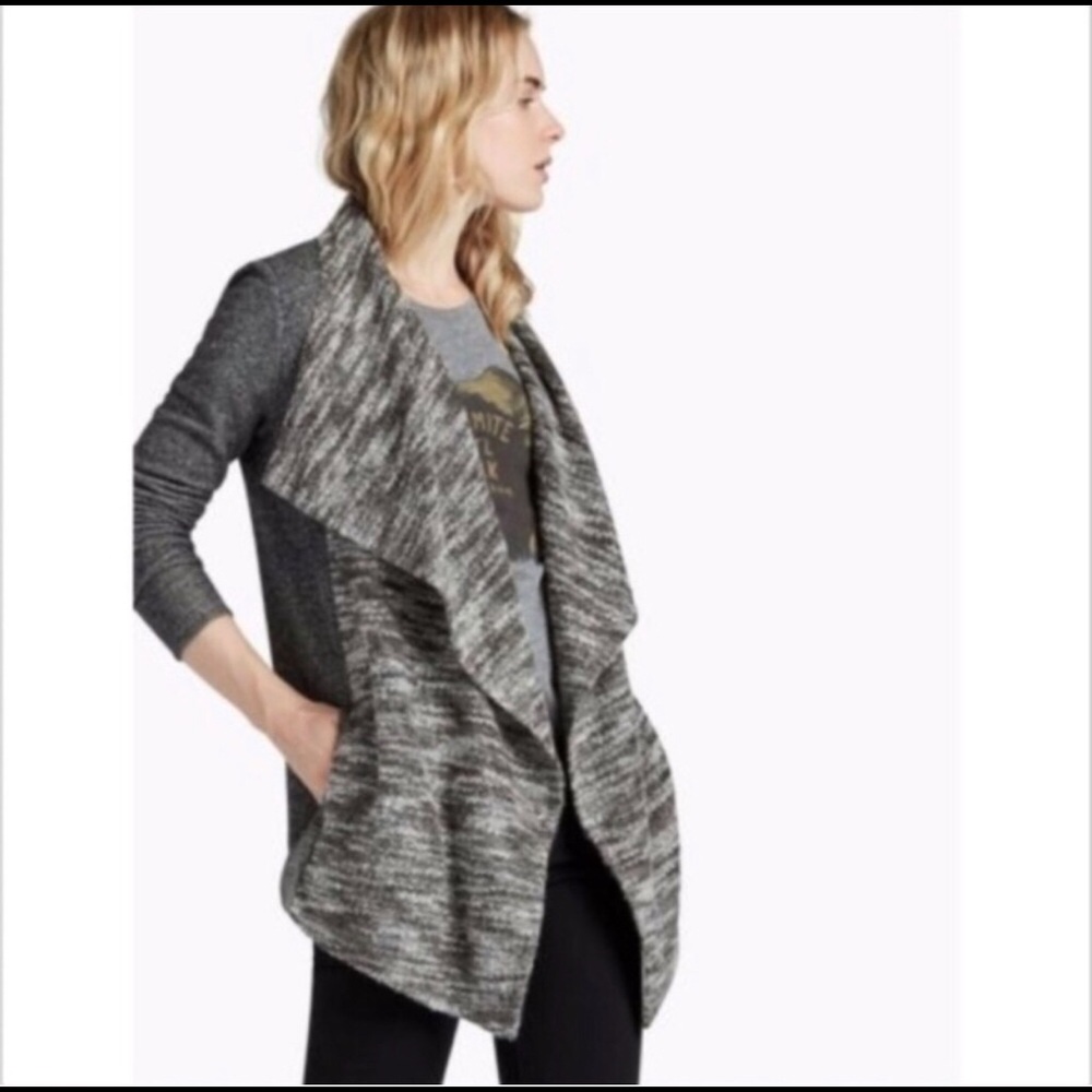 Lucky Gray Waterfall Cardigan with Pockets